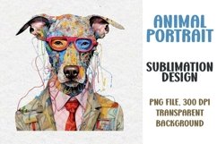 Animal Portrait Clipart, Dog, PNG file, Sublimation Des Product Image 1