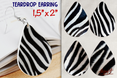 Earring Sublimation Teardrop, animal zebra print sublimation Product Image 1