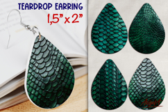 Earring Sublimation Teardrop, reptile print sublimation Product Image 1