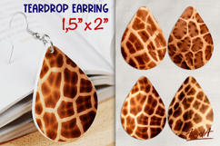 Earring Sublimation Teardrop, giraffe faux leather earring Product Image 1