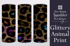 Animal Tumbler Wrap, Sublimation Glitter Animal Print l3 Product Image 1