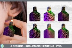 Bundle of six Animal Print Halloween Cow tag earrings sublimation designs.