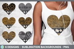 Bundle of six Animal Print hearts clipart