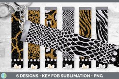 Bundle of six Animal Print key fob sublimation designs