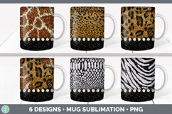 Bundle of six Animal Print mug sublimation designs