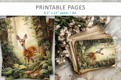 animal illustrations, junk journal pages Product Image 1