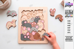 Rats Puzzle Game Laser Cut | Montessori Toy | Kids Laser Product Image 1