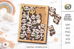 Animal Puzzle Laser Cut. Kids Puzzle Game SVG Product Image 1