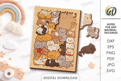 Animal Puzzles Bundle Laser Cut. Kids Puzzle Game SVG Product Image 8