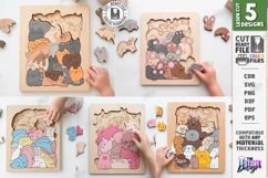 Animal Puzzle Laser Cut Bundle | Montessori Toy | Kids Laser Product Image 1