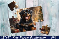 Cute Christmas dog | Christmas Kids Puzzles Sublimation Product Image 1