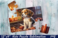 Cute Christmas dog | Christmas Kids Puzzles Sublimation Product Image 1