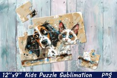 Cute dog and cat| Kids Puzzles Sublimation Product Image 1