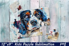 Cute dog and cat| Kids Puzzles Sublimation Product Image 1