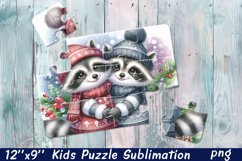 Cute raccoon| Kids Puzzles Sublimation Product Image 1