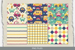 Animal Riding a Car Seamless Pattern Paper Packs Product Image 1