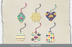 Animal Riding a Car Seamless Pattern Shaped Tags Product Image 1