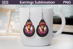 Giraffe Teardrop Earrings | Animal Flowers Earrings Product Image 1
