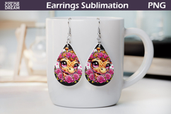 Giraffe Teardrop Earrings | Animal Flowers Earrings Product Image 1