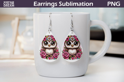 Owl Teardrop Earrings | Animal Flowers Earrings Product Image 1