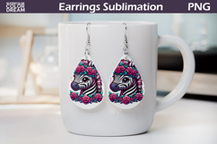 Zebra Teardrop Earrings | Animal Flowers Earrings Product Image 1