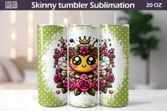 Cute Bee Tumbler Wrap | Animal Floral Tumbler Sublimation Product Image 1