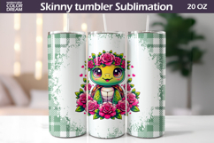 Turtle Floral Tumbler Wrap | Animal Floral Tumbler Product Image 1