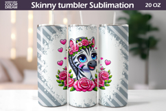 Zebra Floral Tumbler Wrap | Animal Floral Tumbler Product Image 1