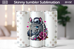 Zebra Floral Tumbler Wrap | Animal Floral Tumbler Product Image 1