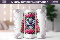 Zebra Floral Tumbler Wrap | Animal Floral Tumbler Product Image 1
