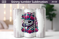 Zebra Floral Tumbler Wrap | Animal Floral Tumbler Product Image 1