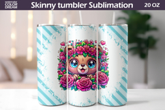 Bear Floral Tumbler Wrap | Animal Floral Tumbler Product Image 1