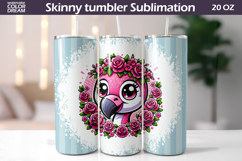 Cute Flamingo Tumbler Wrap | Animal Floral Tumbler Product Image 1