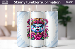Bear Floral Tumbler Wrap | Animal Floral Tumbler Product Image 1