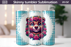 Bear Floral Tumbler Wrap | Animal Floral Tumbler Product Image 1