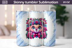Bear Floral Tumbler Wrap | Animal Floral Tumbler Product Image 1