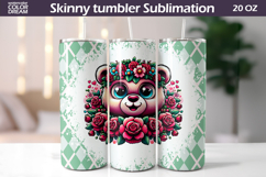 Bear Floral Tumbler Wrap | Animal Floral Tumbler Product Image 1