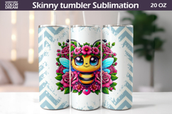 Bee Floral Tumbler Wrap | Animal Floral Roses Tumbler Product Image 1