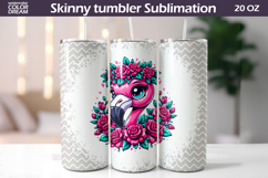 Cute Flamingo Tumbler Wrap | Animal Floral Tumbler Product Image 1