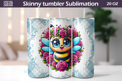 Bee Floral Tumbler Wrap | Animal Floral Roses Tumbler Product Image 1