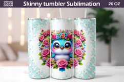 Bird Floral Tumbler Wrap | Animal Floral Roses Tumbler Product Image 1