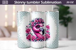 Cute Flamingo Tumbler Wrap | Animal Floral Tumbler Product Image 1
