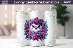 Chicken Floral Tumbler Wrap | Animal Floral Roses Tumbler Product Image 1