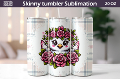 Chicken Floral Tumbler Wrap | Animal Floral Roses Tumbler Product Image 1
