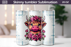Highland Cow Floral Tumbler Wrap | Animal Roses Tumbler Product Image 1