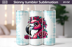 Cute Flamingo Tumbler Wrap | Animal Floral Tumbler Product Image 1