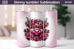 Highland Cow Floral Tumbler Wrap | Animal Roses Tumbler Product Image 1