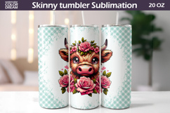 Highland Cow Floral Tumbler Wrap | Animal Roses Tumbler Product Image 1