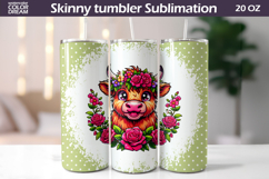 Highland Cow Floral Tumbler Wrap | Animal Roses Tumbler Product Image 1