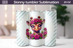 Baby Giraffe Tumbler Wrap | Animal Floral Tumbler Product Image 1